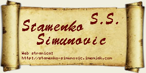 Stamenko Simunović vizit kartica